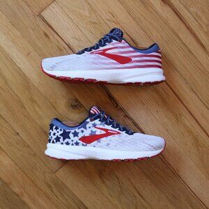 Brooks Red, White, and Blue Athletic Shoes